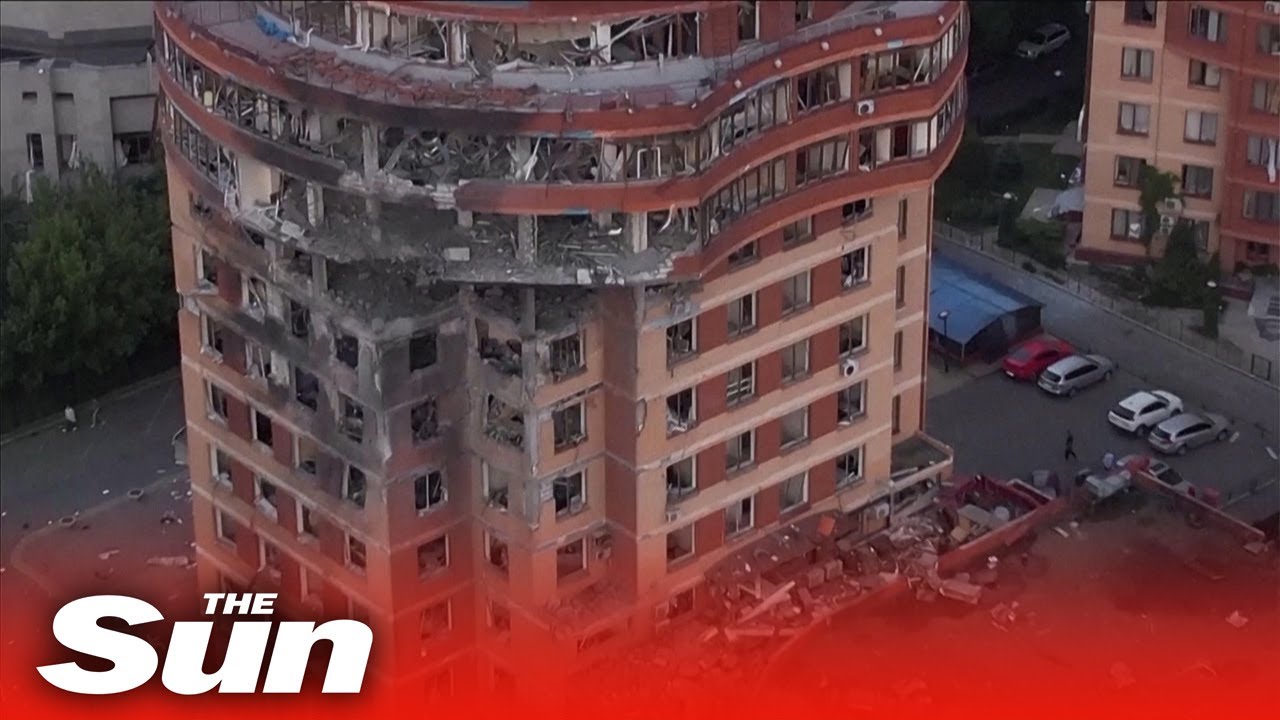 Multi-story building destroyed after Russian missile strike on Odesa