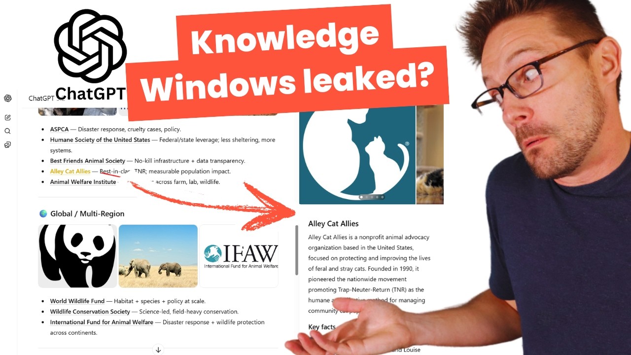 ChatGPT's 'zero click' Beta Knowledge Window Leaked