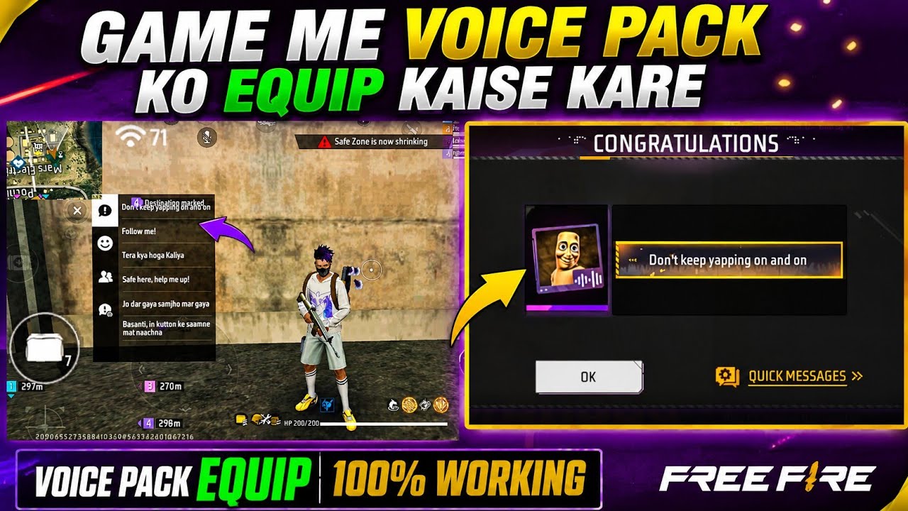 How To Equip New Tung Tung Sahur Voice Pack | FF New Voice Br/Cs Game Me Use Kaise Karen | FF Voice 