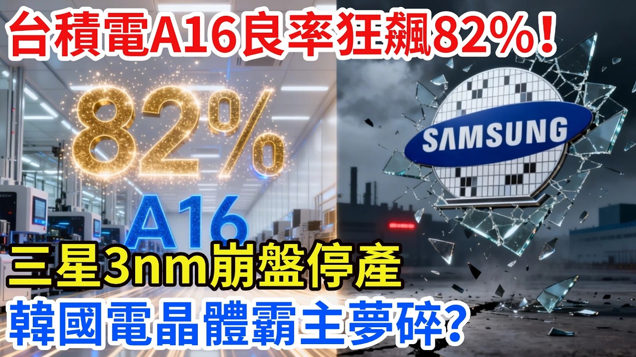 炸裂突圍！ 台積電A16良率飆破82%，三星3nm停產轉單，韓國電晶體王國一夜回到解放前？【匠行強國】#工程#科技#中國基建#科普#高鐵#芯片 #全球趨勢新聞#科技#熱門