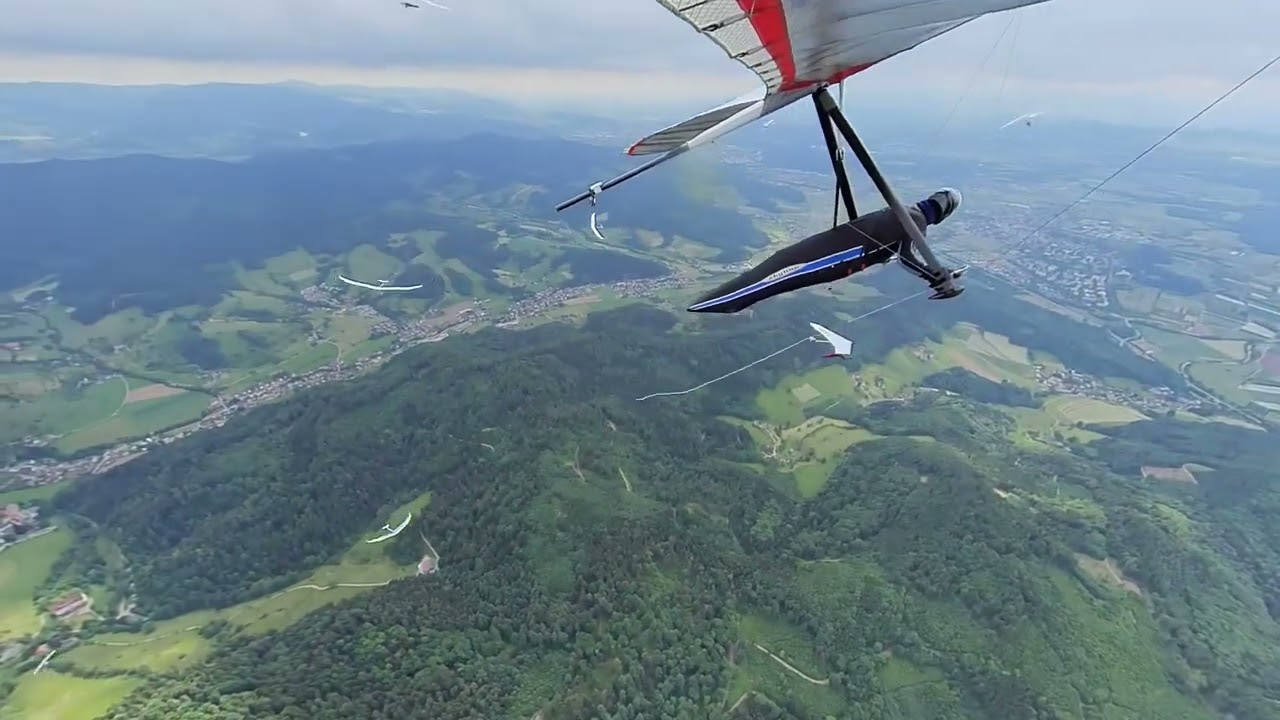 Thermalling with other hanggliders (mainly rigids) during German Open 2022