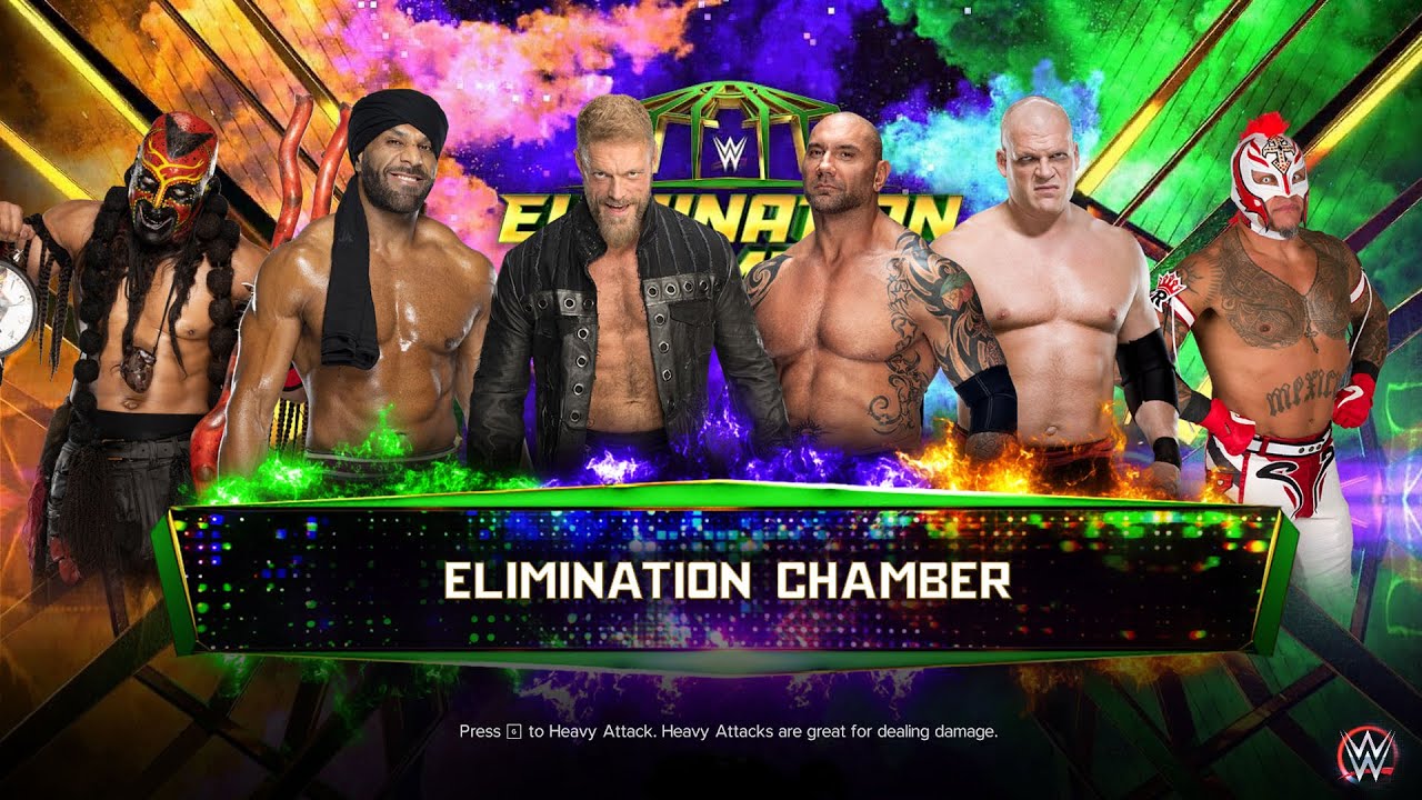 WWE 2K23 : Edge vs Batista vs Jinder vs Kane vs Boogeyman vs Mysterio | Elimination Chamber Match