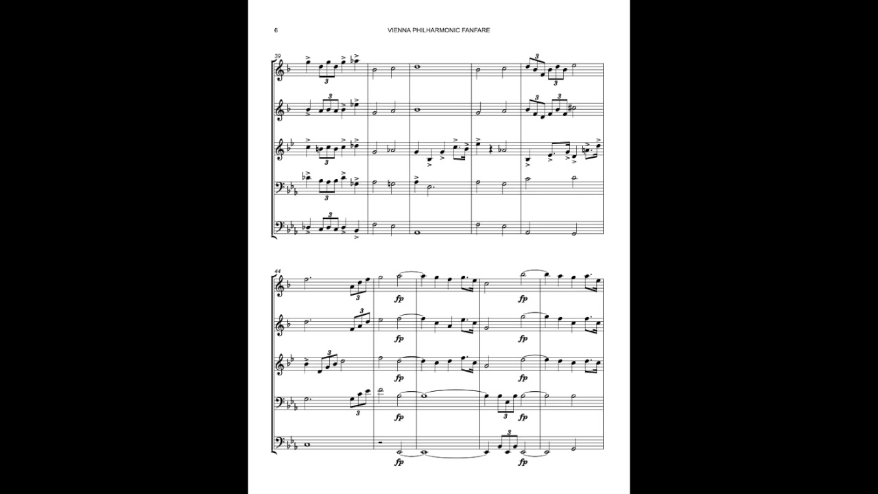 Vienna Philharmonic Fanfare for Brass Quintet