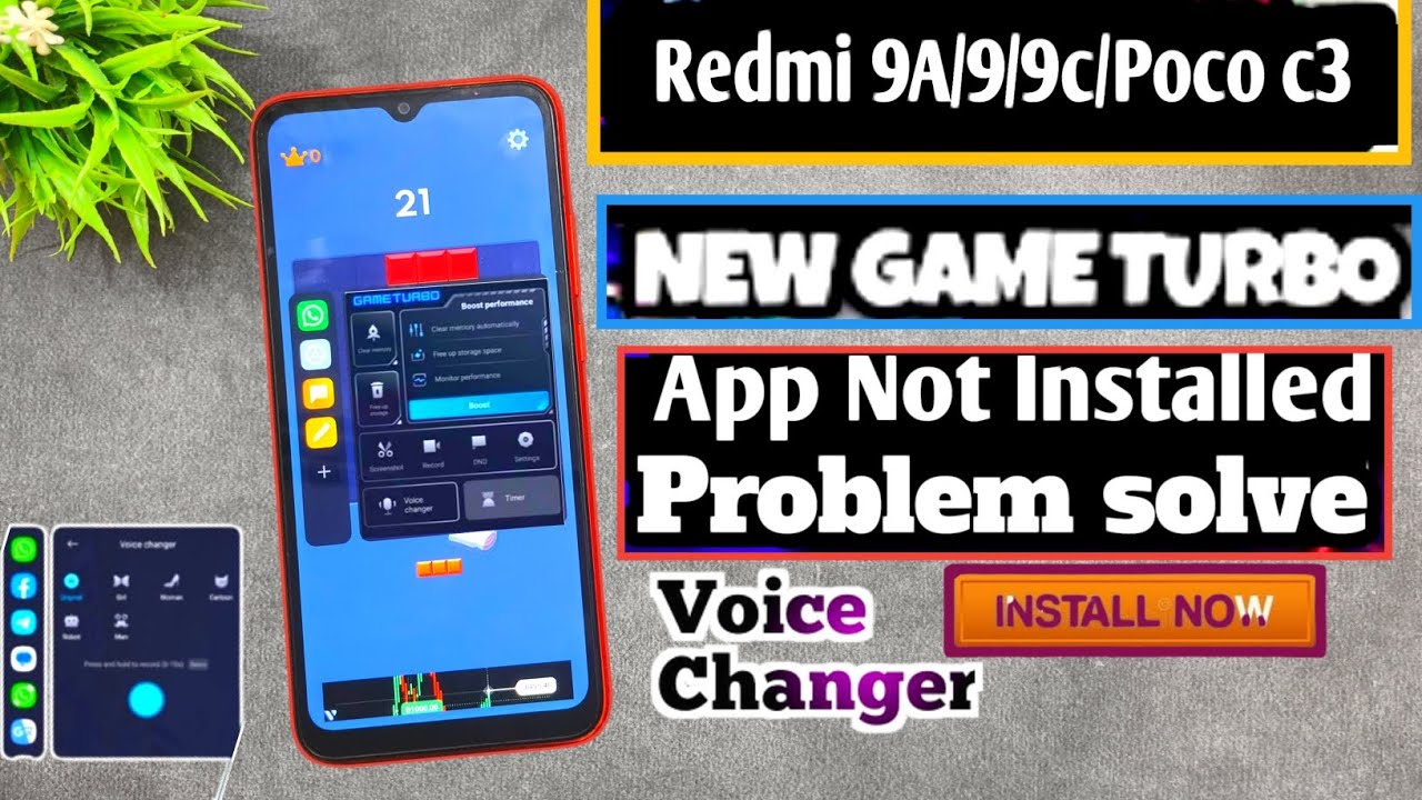 Enable Game Turbo In Redmi 9/9A/10/12c & Poco C3 With Voice Changer | Install Now