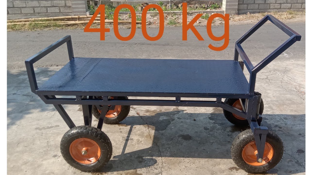 hasil akhir pembuatan troly 4 roda kapasitas 400 kg
