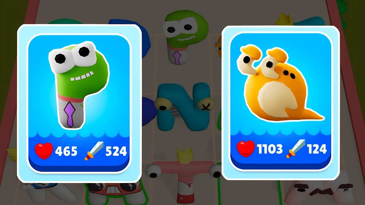 Merge Alphabet Monstar Battle + Merge Word Letter Puzzle ⭐ ABCDEFGHIJKLMNOPQRSTUVWXYZ