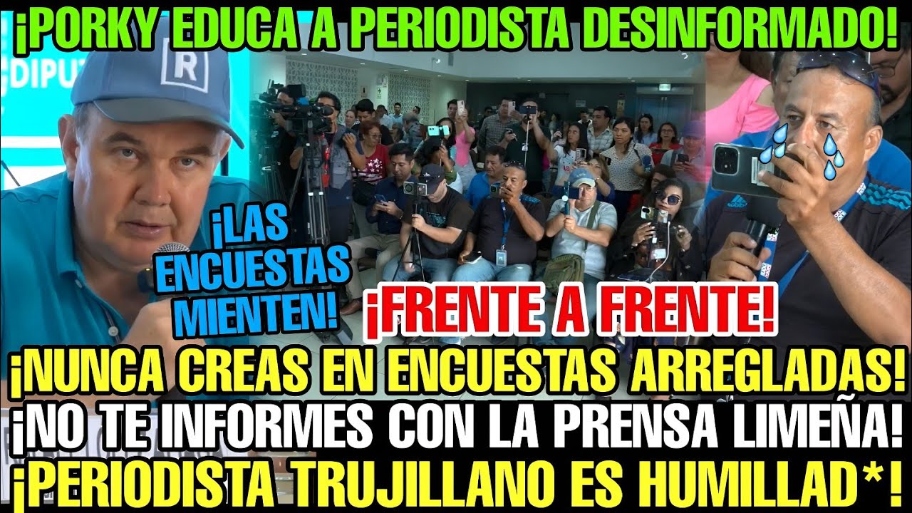 ¡ARDE LA SALA! PORKY BARRE CON PERIODISTAS DURANTE CONFERENCIA POR CONFIAR EN ENCUESTAS LIMEÑAS