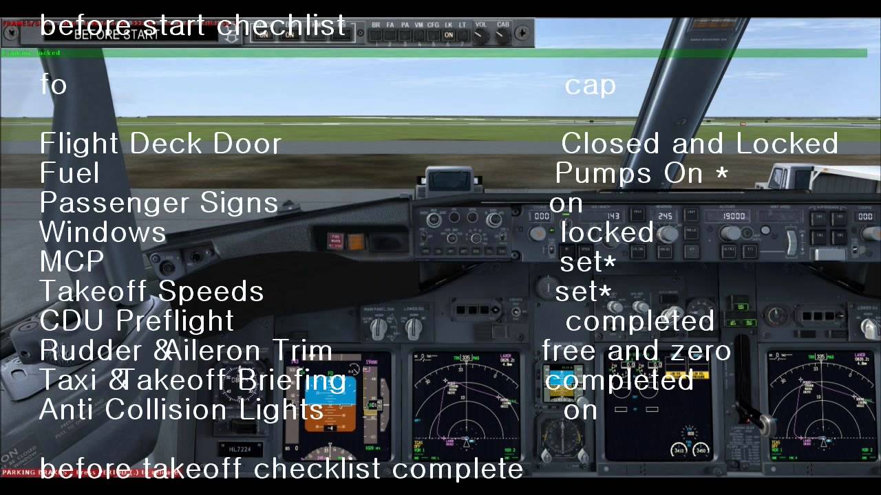 fs2crew before start checklist