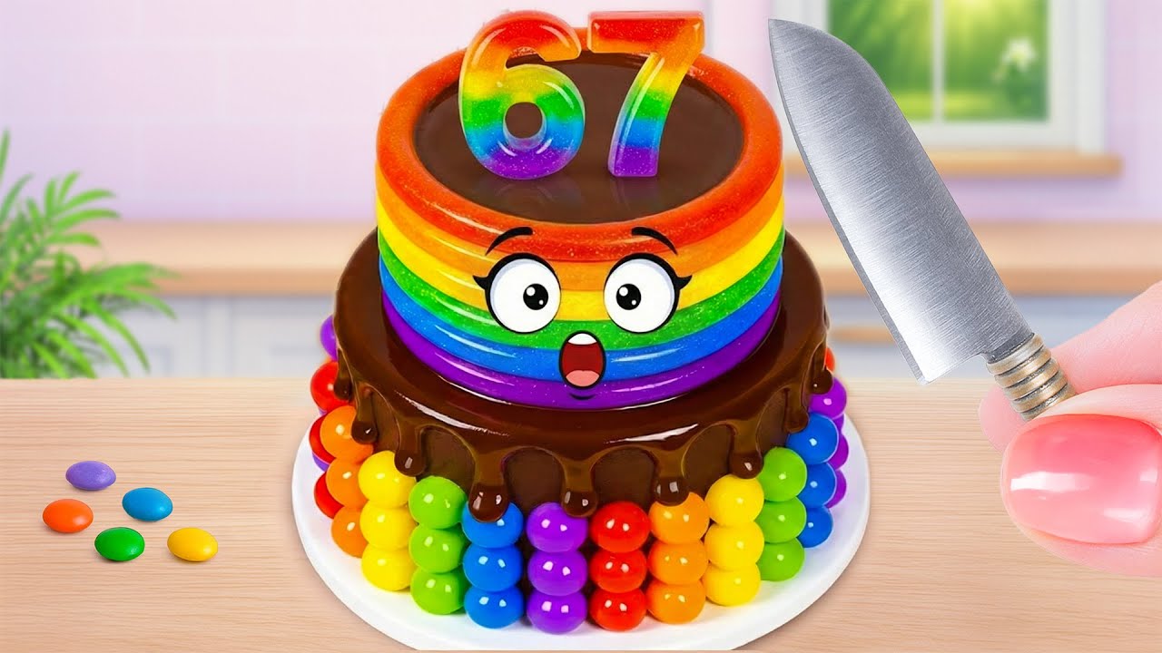 Amazing Rainbow Number Cake 67 🌈🍫 Cutest Mini Chocolate Cake Decorating