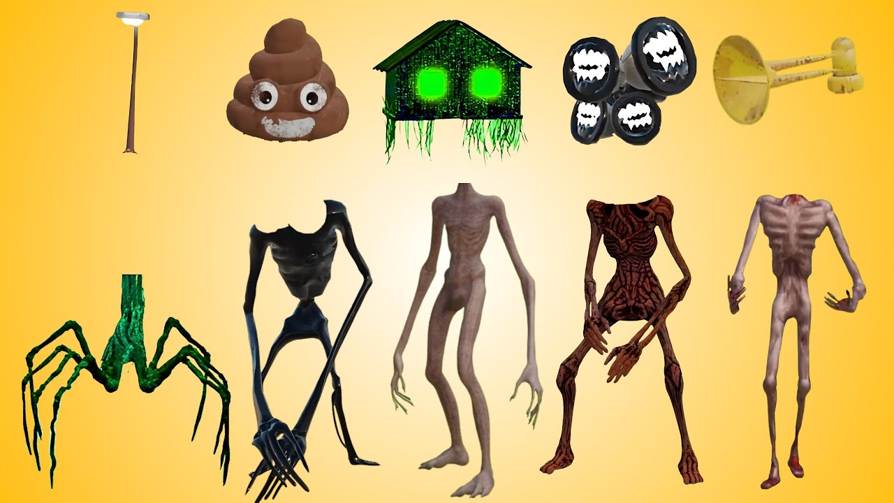 WRONG HEADS SIREN HEAD POOP, SIREN HEAD HOUSE, SIREN HEAD BRAIN EYE, SIREN HEAD OCTOPUS, SIREN HEAD