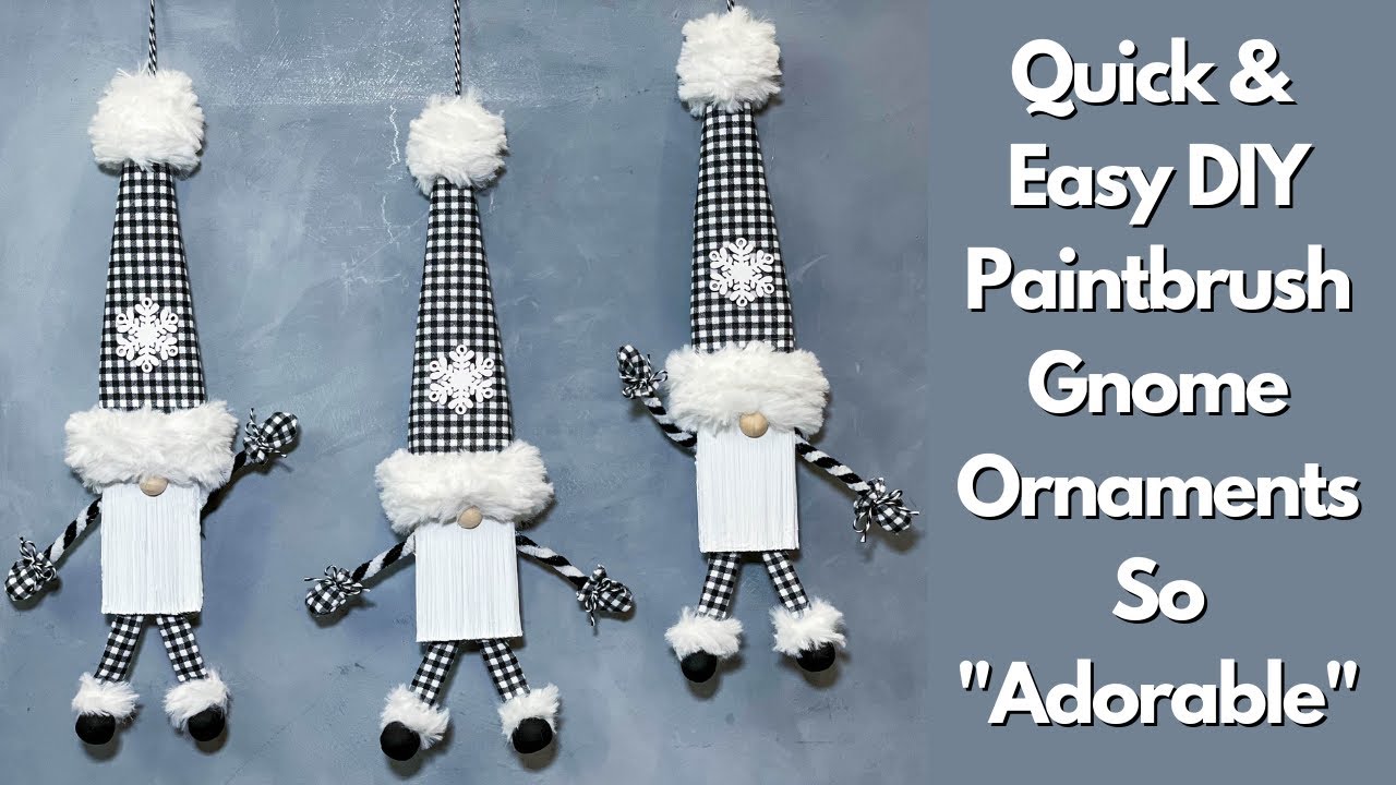 Quick & Easy Paintbrush Gnome Ornaments/Christmas Gnome/Craft Fair Idea.