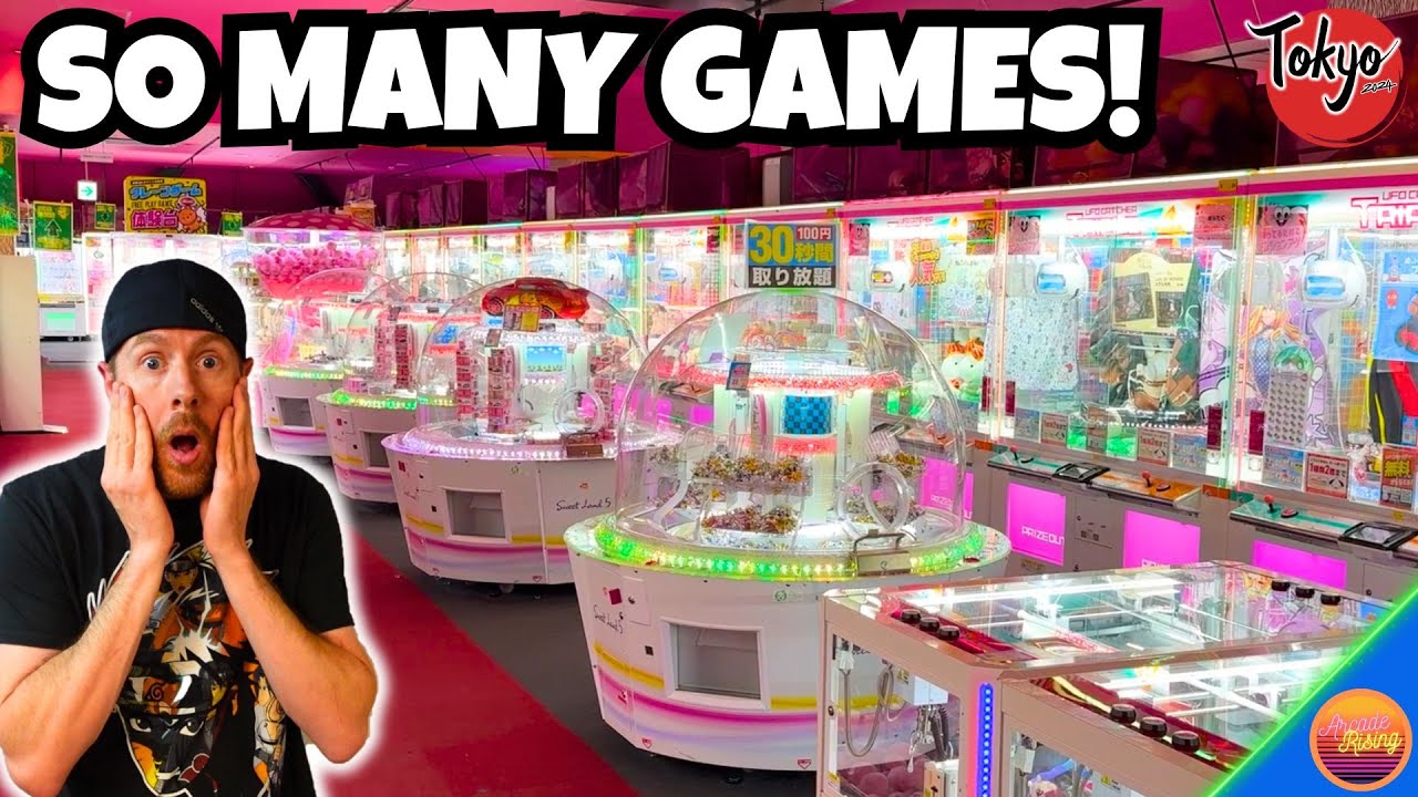 HUGE JAPANESE CRANE GAME CENTER! So Many Claw Machines in One Place! - Round 1 Odaiba