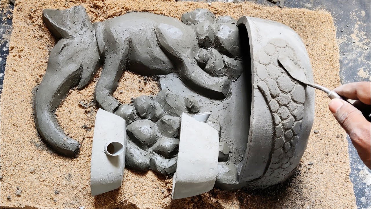 Elephant Indoor Tabletop Waterfall Fountain Making at Home | How to Make Cement Waterfall Fountains