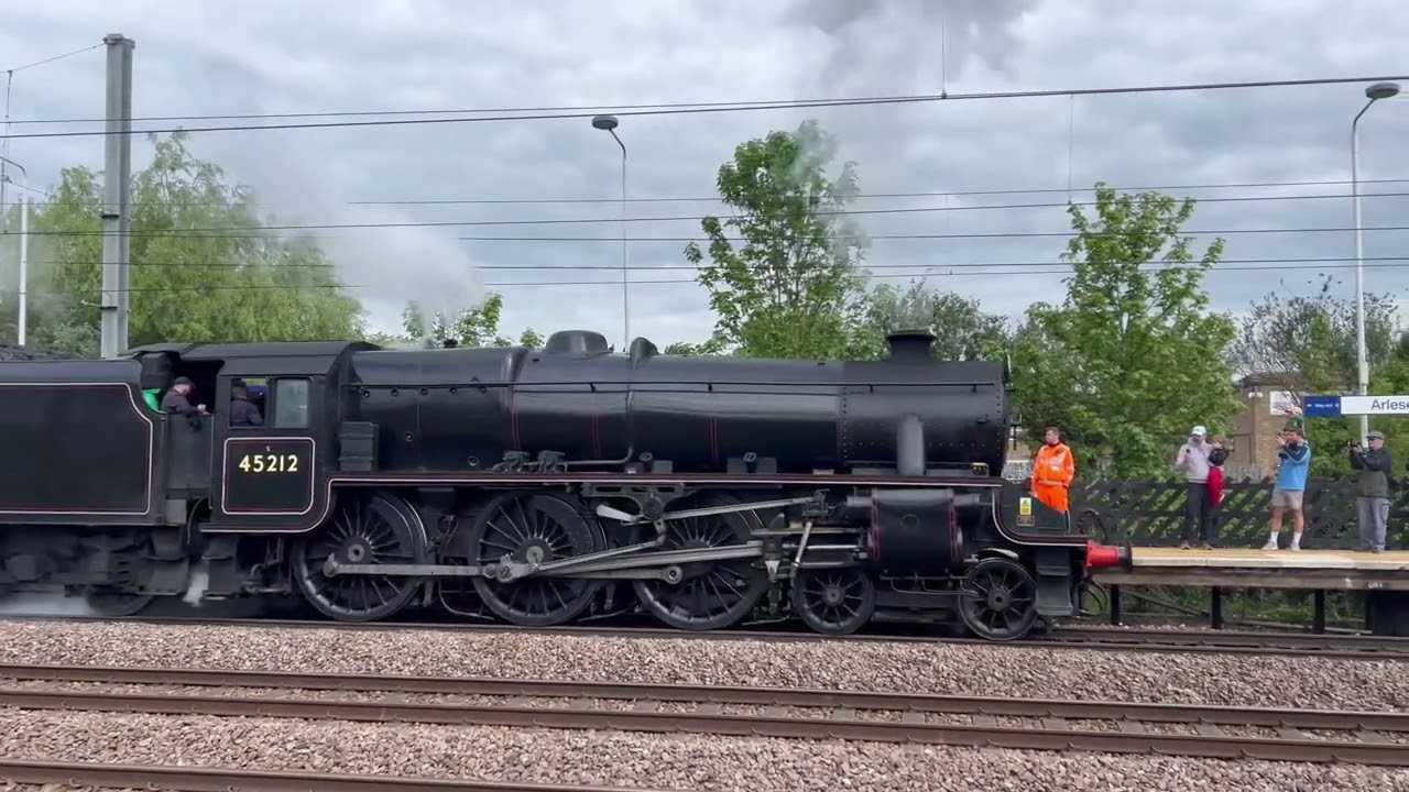 45212 Black 5 Water Stop at Arlesey Station, Last Day of The Great Britain 2025