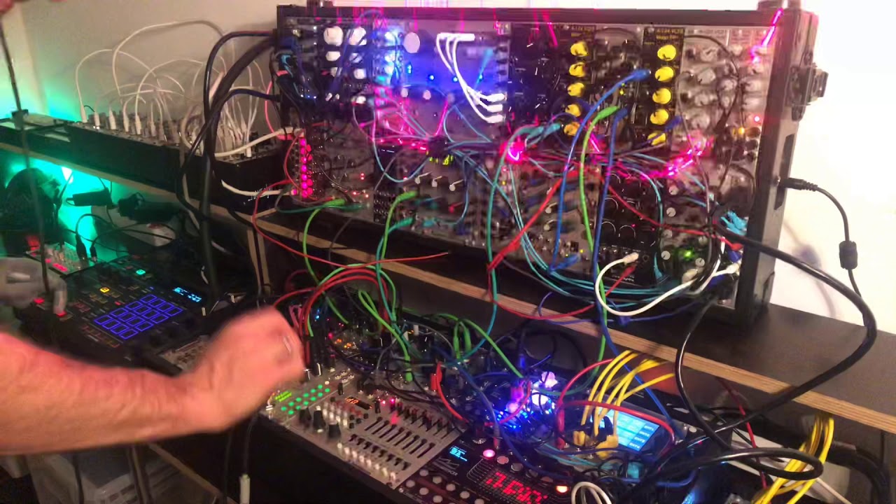 Toraiz Squid full song DAWless jam on my modular (with bonus laser visuals drawn by the LZX Cyclops)