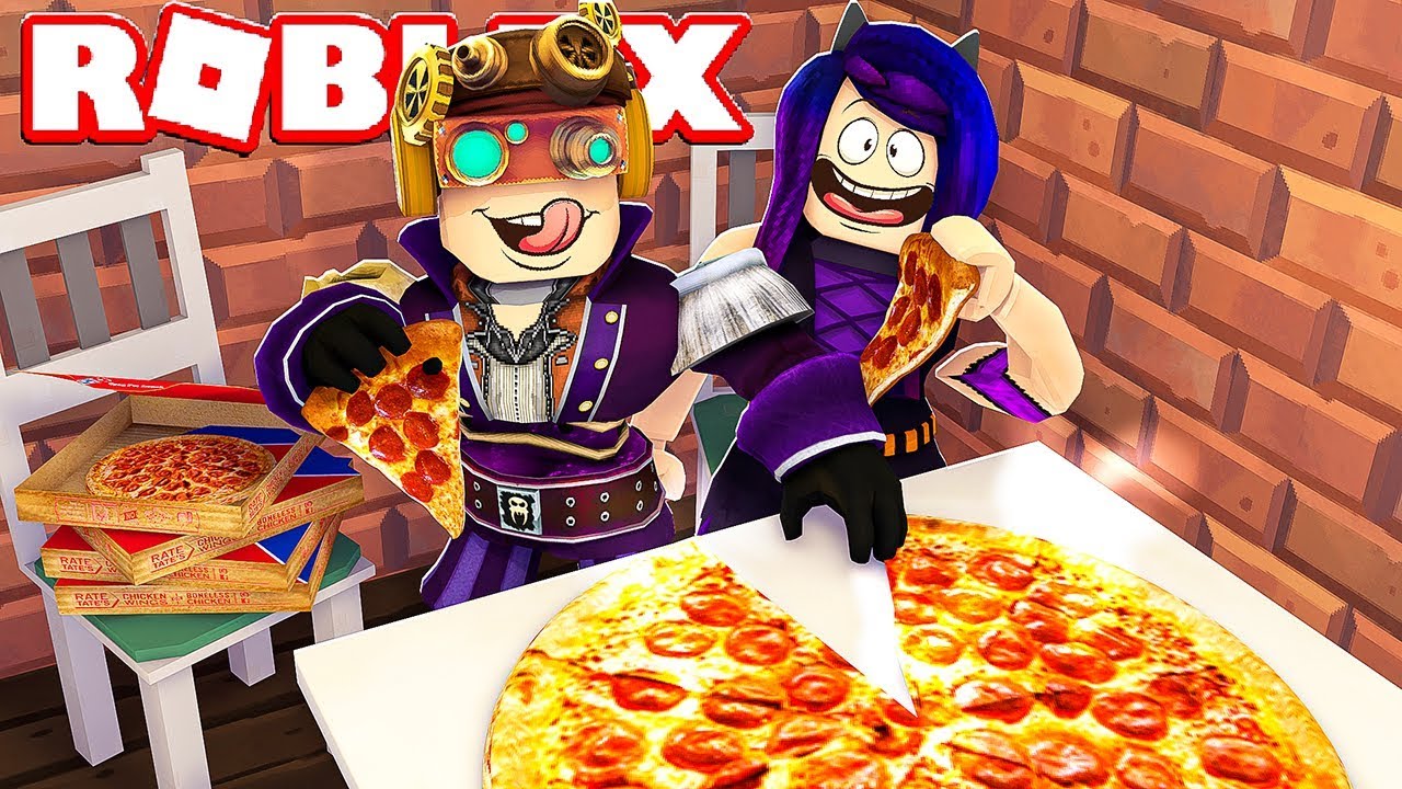 PORTO I MIEI AMICI A MANGIARE LA PIZZA SU ROBLOX!!!