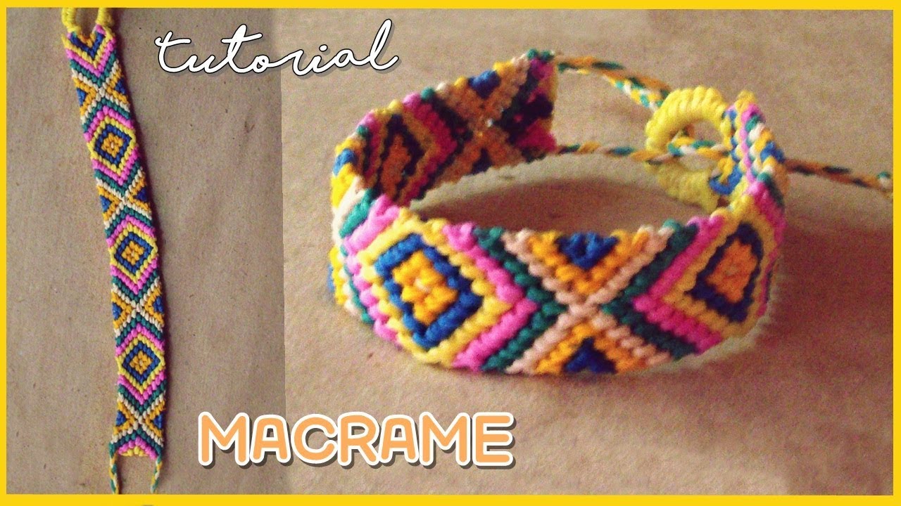 Tutorial PULSERA de ROMBOS 🔶 MACRAME // Hilo encerado