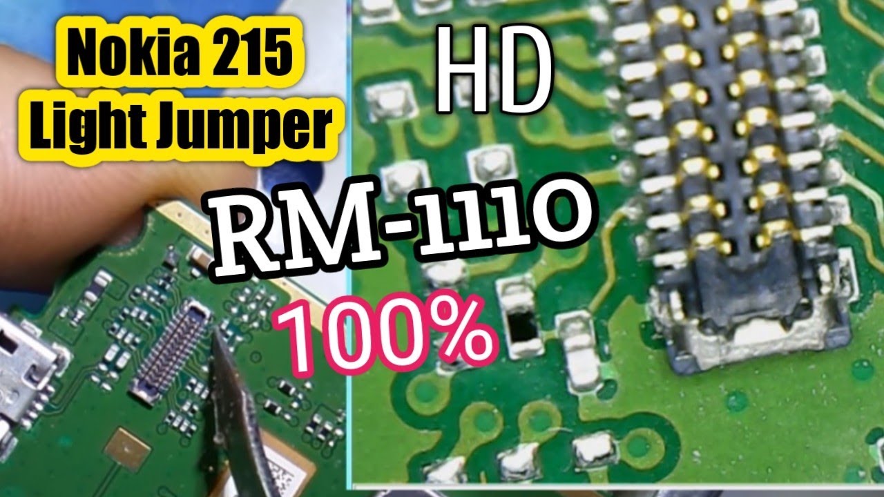 nokia 215 display light Jumper, nokia RM-1110 display light Solution, Nokia 222 LCD Light jumper