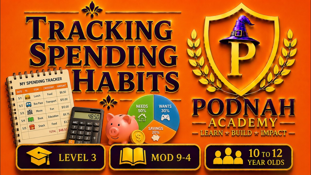 Tracking Spending Habits Level 3, Module 9-4, 10 to 12 Year Olds