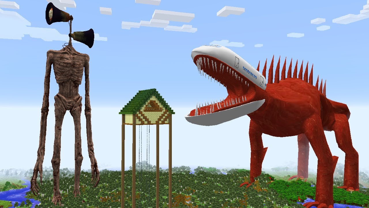 SURVIVING FROM SIREN HEAD AND SKY ARRIVAL in Minecraft - Gameplay