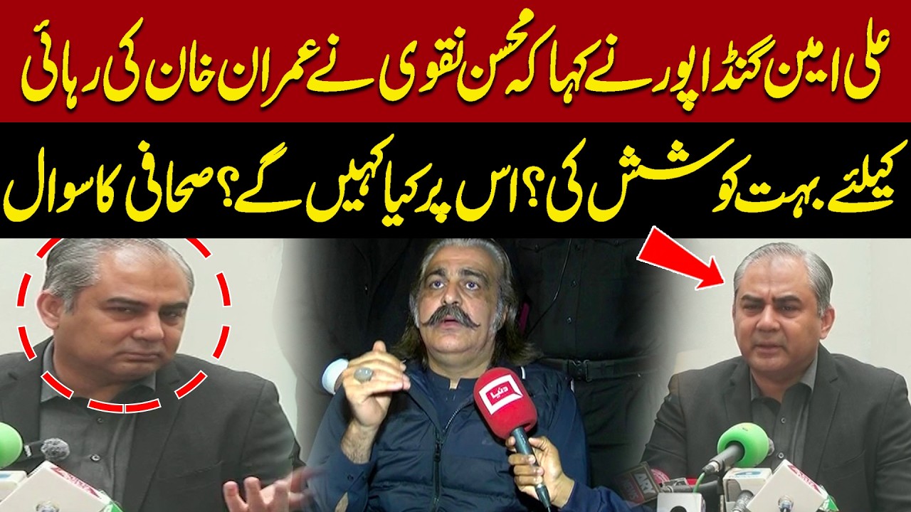 Ali Amin Gandapur: Mohsin Naqvi Tried Hard for Imran Khan’s Release | Journalist Question