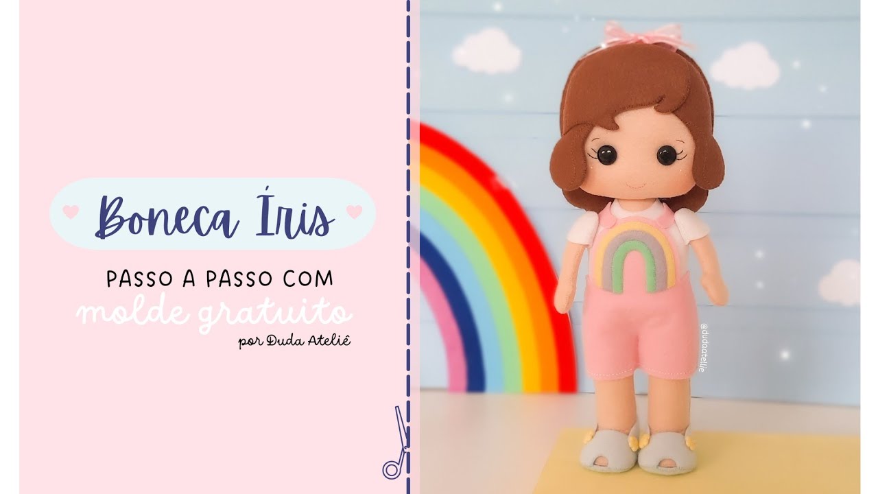 PAP- Boneca em feltro com molde gratuito - Boneca Íris por Duda Ateliê