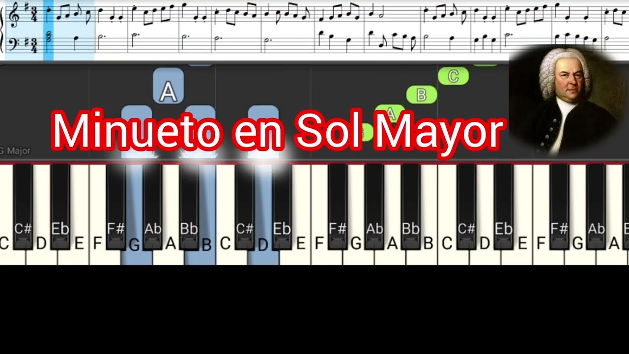 Minueto en Sol Mayor Bach Tutorial Piano
