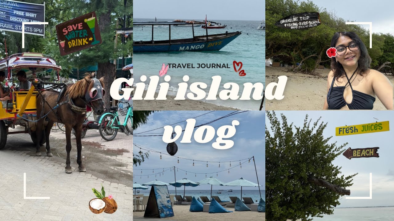 Bali to 📍Gili trawangan 🌺🏝️l life in Gili islands🌧️🥥 I Cycling 🚲around the Gili trawangan 🏝️ 🛵
