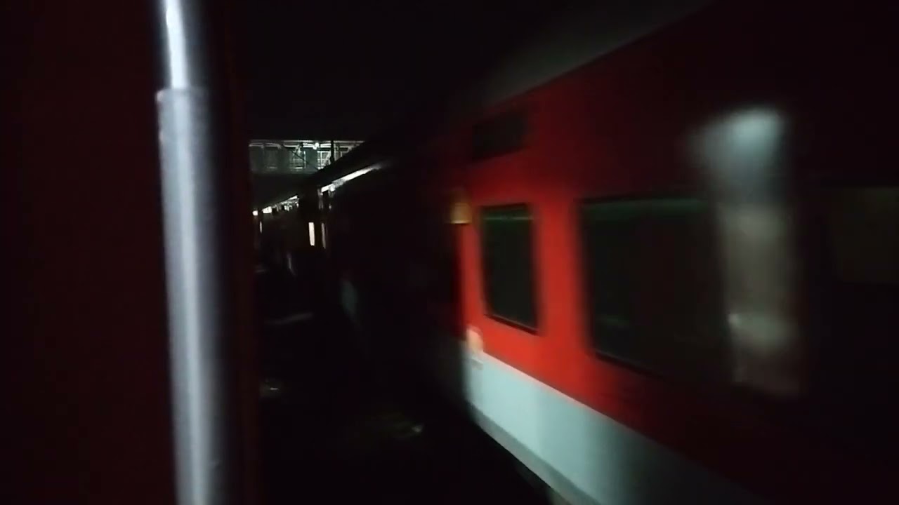 Crossing with Garib Rath express in night 🚇