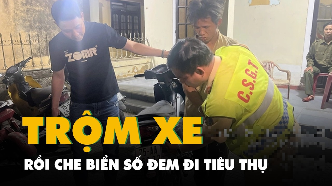 Trộm xe m&aacute;y rồi che biển số, đang đi ti&ecirc;u thụ th&igrave; gặp cảnh s&aacute;t giao th&ocirc;ng