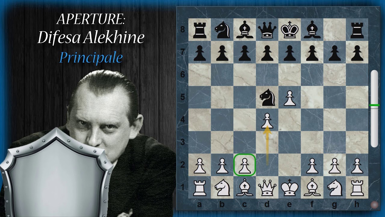 Aperture di Scacchi 40 - Difesa Alekhine - Scandinava, attacco 2 Pedoni, 4 Pedoni, Lasker, di Cambio