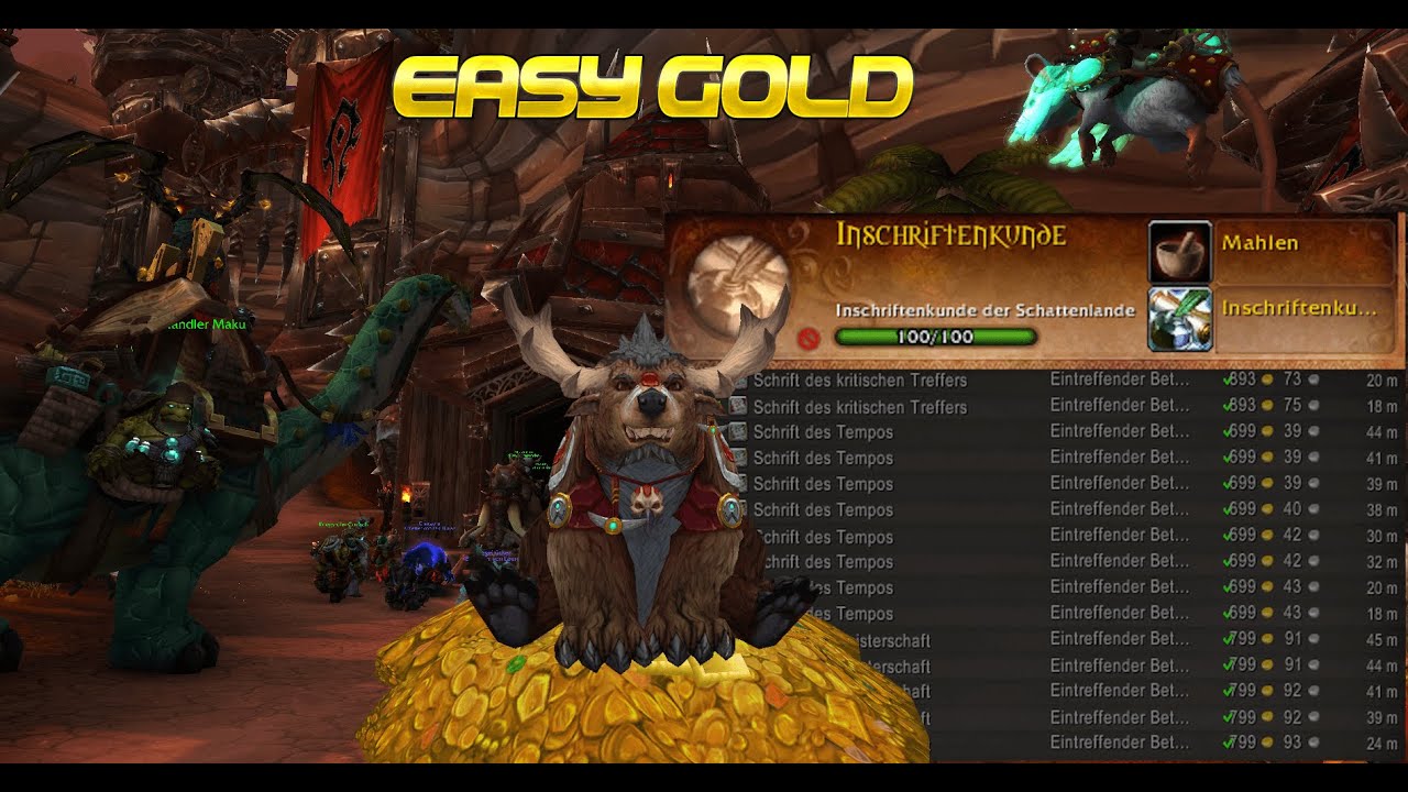 Leicht Gold verdienen durch Inschriftenkunde  | WoW Shadowlands Gold Guide deutsch - Nafarian