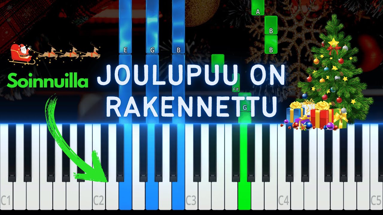 Joulupuu on rakennettu 🎄 Piano tutoriaali (soinnuilla)