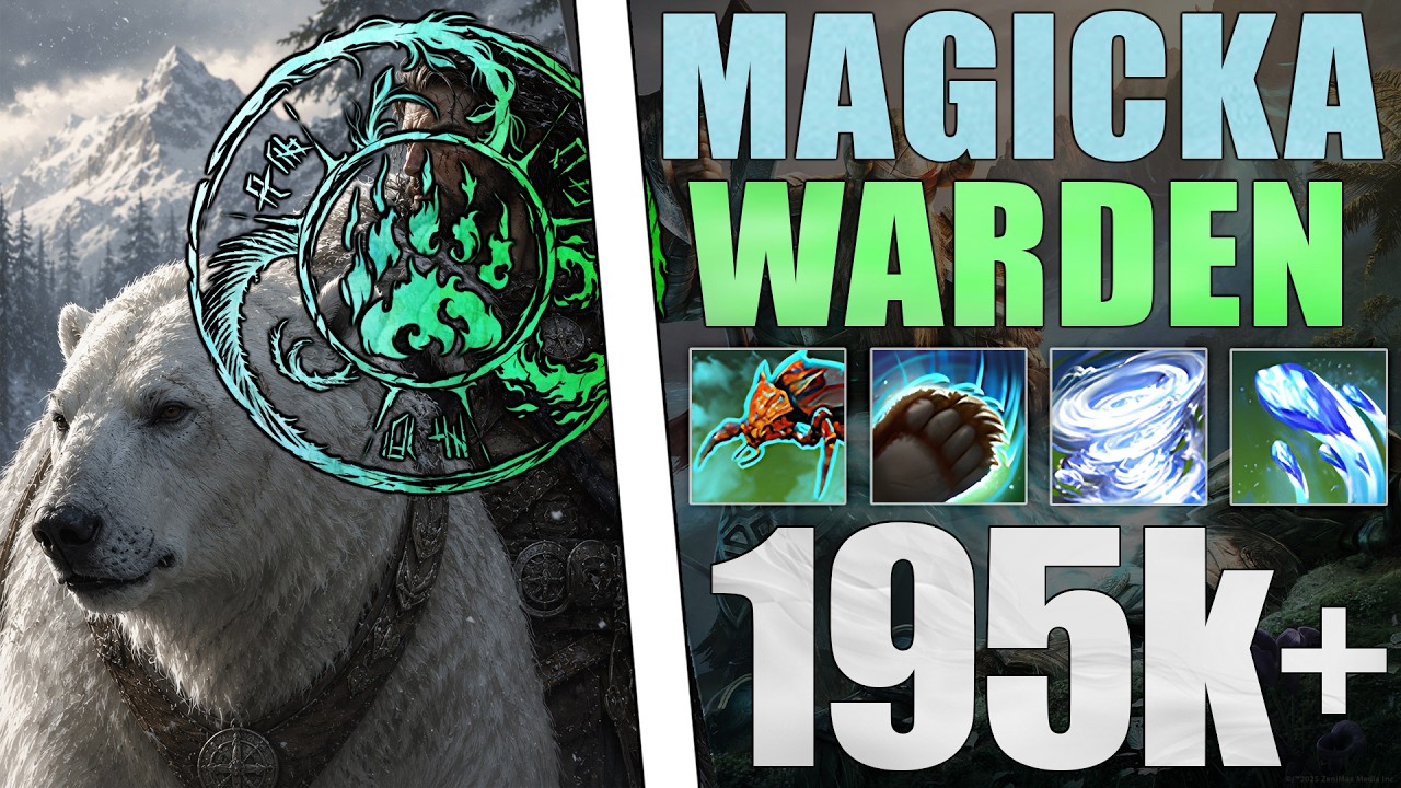 🐻&zwj;❄️ 195k+ Pure Warden Magicka DPS Build「U50」