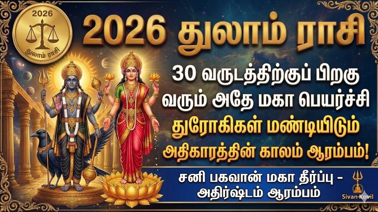 2026 சனி பெயர்ச்சி – துலாம் ராசிக்கு 30 வருடத்திற்குப் பிறகு வரும் அதிர்ஷ்ட காலம் | Thulam Rasi 2026