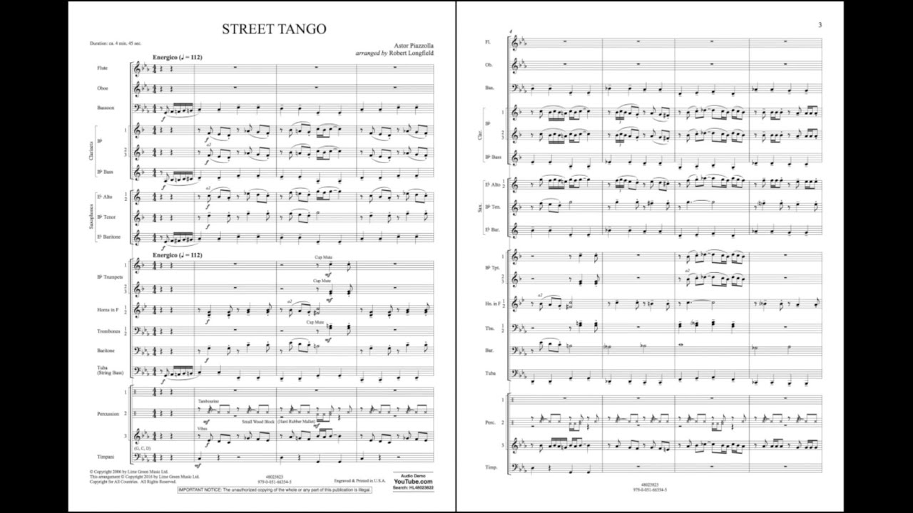 Street Tango by Astor Piazzolla/arr. Robert Longfield