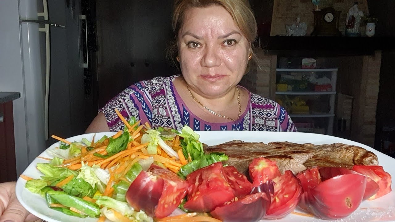 МУКБАНГ 🍽 НУ СКОЛЬКА МОЖНО ЖРАТЬ|ОПЯТЬ МЯСО MUKBANG 🍴 CARNE CON ENSALADA. не  ASMR | NO асмр