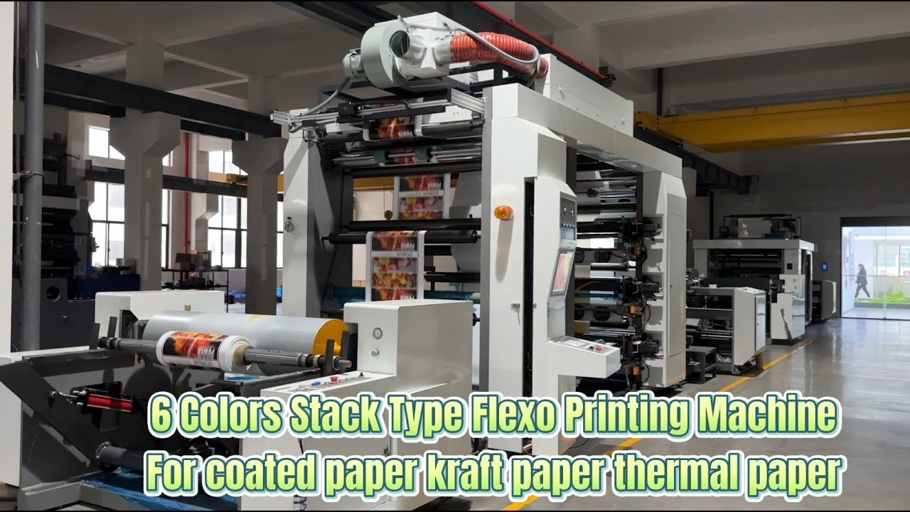 Lisheng 6 colors flexo printing machine for kraft paper thermal paper hamburg paper cup paper