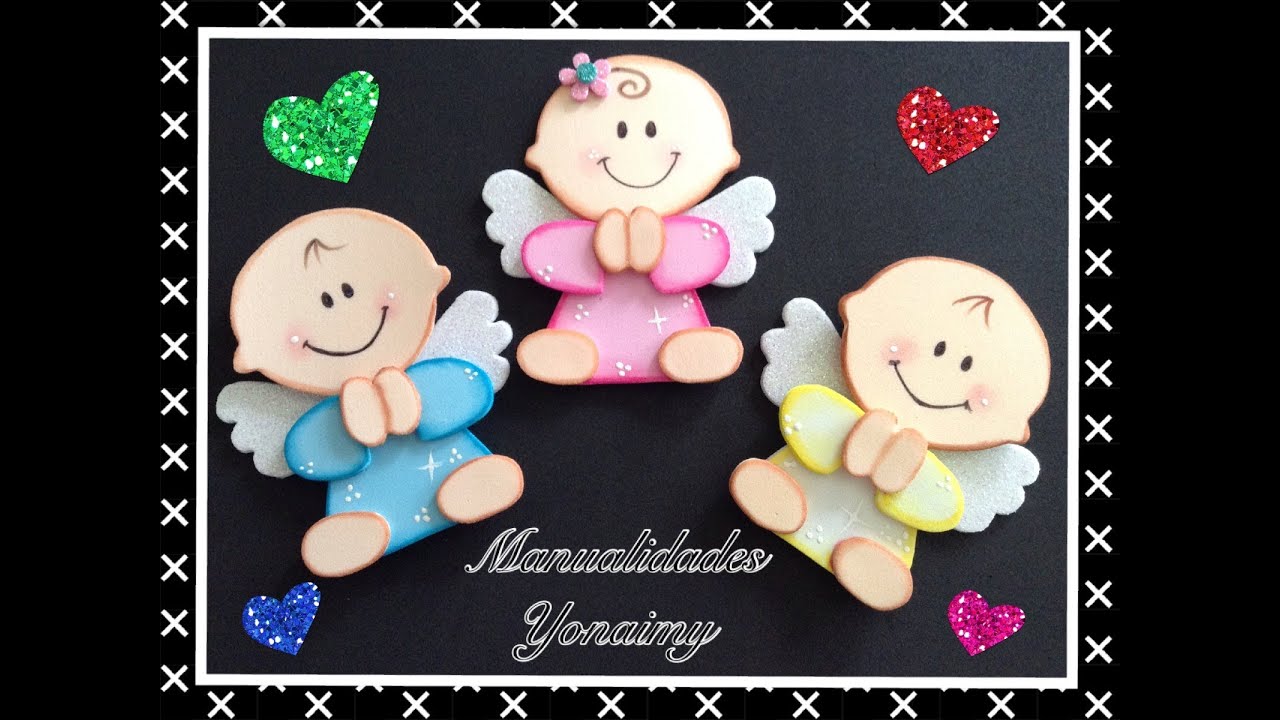 ANGELITOS HECHOS CON FOAMY O GOMA EVA