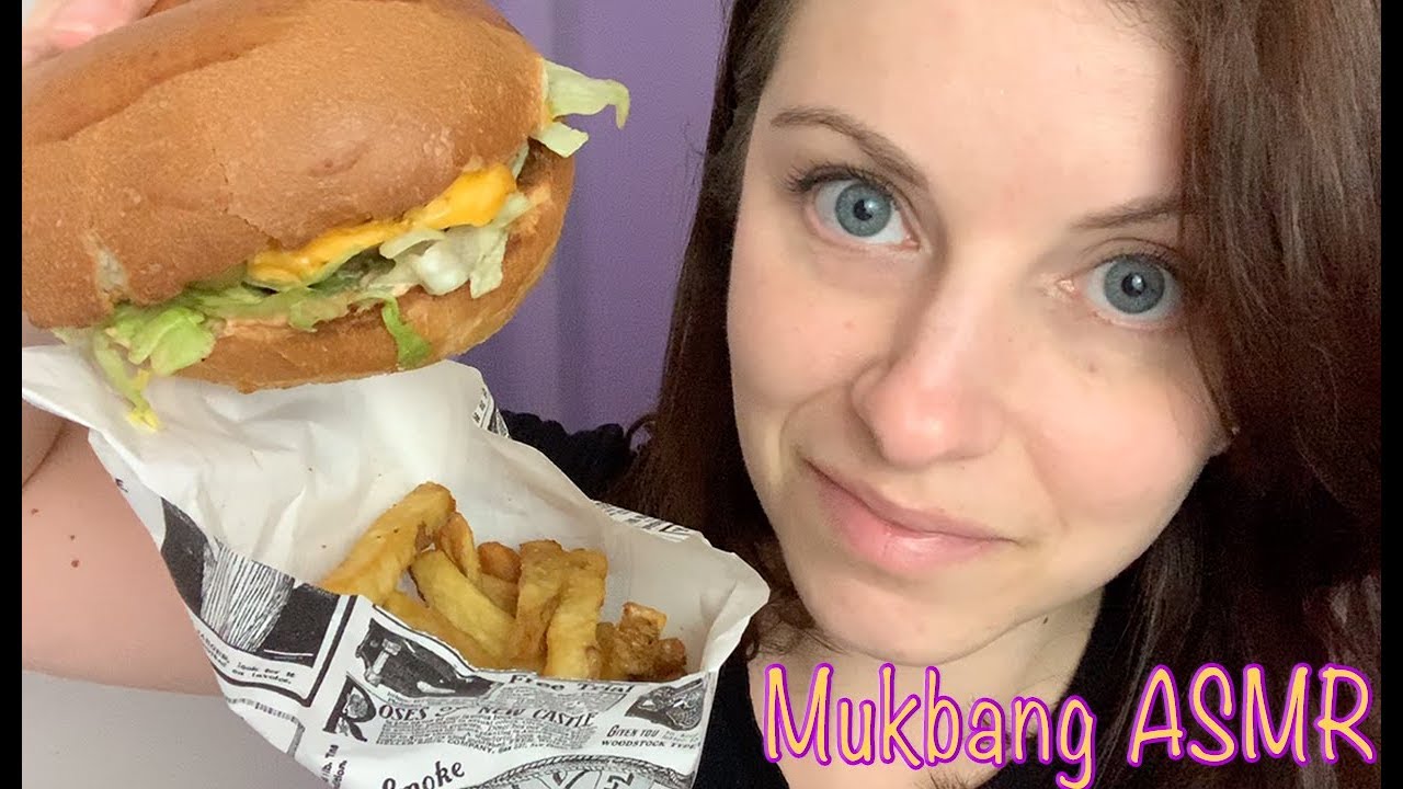 ASMR EATING HAMBURGER and FRENCH FRIES MUKBANG | ITA
