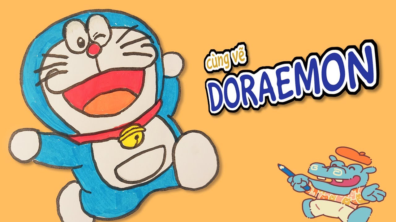 Cách vẽ và tô màu nhân vật DORAEMON chậm rãi, đơn giản