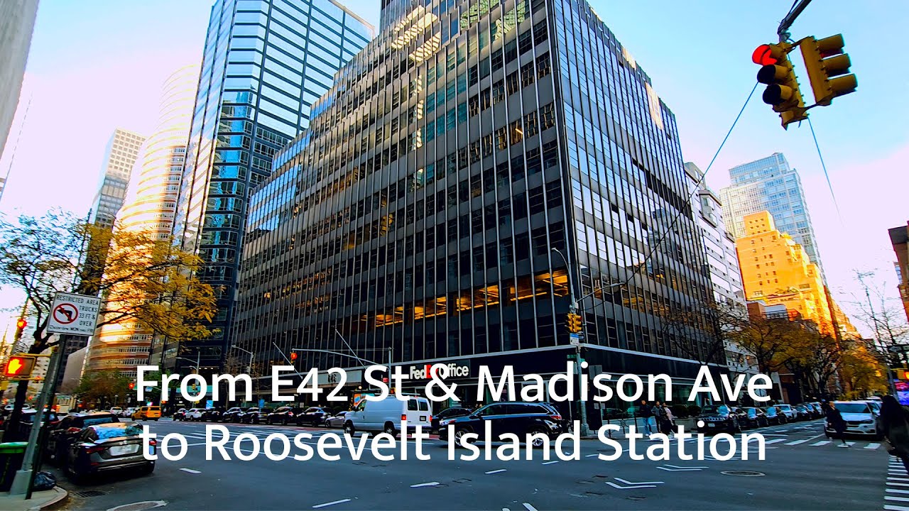 [4K] Walking from East 42nd Street & Madison Avenue to Roosevelt Island Station | NYC Stroll