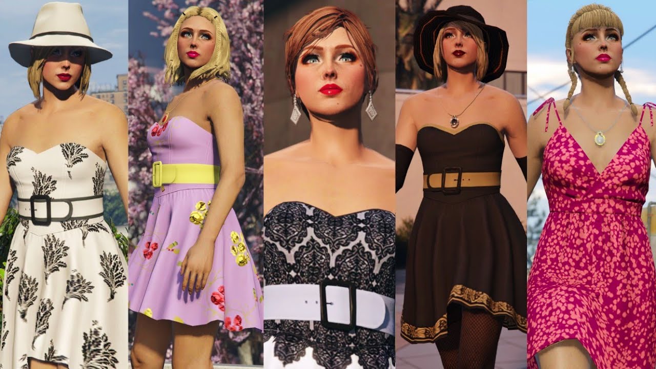 GTA V | 14 Adorable Dress Outfits 🌺