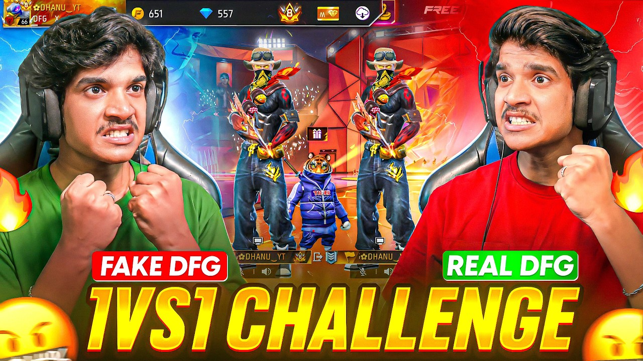 😱 НАСТОЯЩИЙ DHANU против ФЕЙКОВОГО DHANU! | Я ПРОИГРАЛ ИГРУ 😭 | FREE FIRE НА ТЕЛУГУ #dfg #freefire