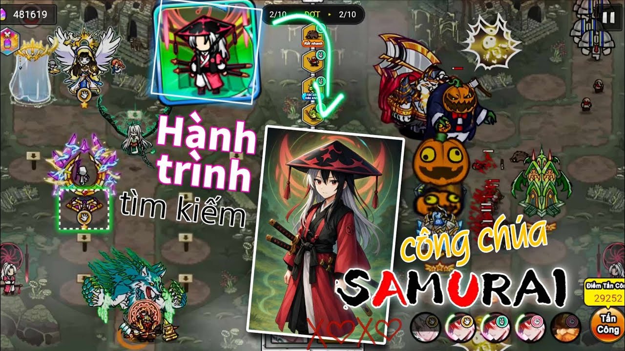 PvP: Hành trình tím kiếm công chúa SAMURAI thất lạc! Siêu dễ thương :)) | Gold Tower Defence | Snow