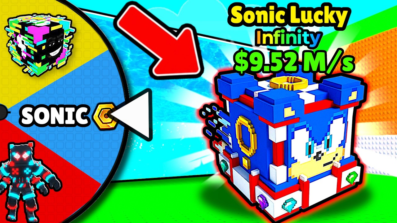 ROLETA DECIDE A MINHA LUCKY BLOCK ATÉ INFINITY no FUJA DO TSUNAMI PARA BRAINROTS