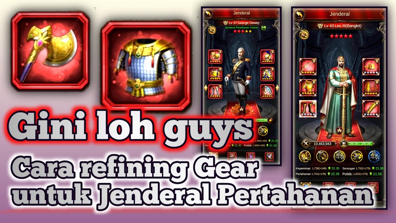 Evony Tips Refining Gear jenderal Pertahanan