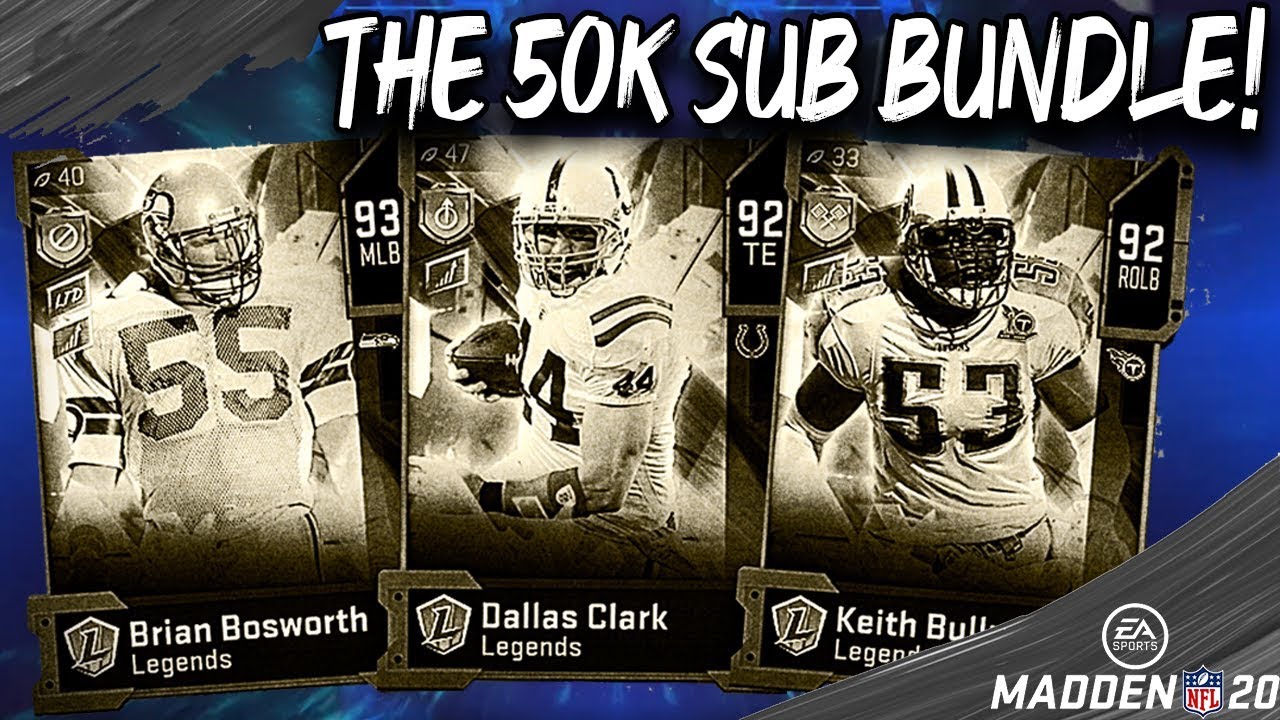 YOU WANTED IT, YOU GOT IT! LEGENDS BUNDLE FOR 50K SUBS! MADDEN 20 ULTIMATE TEAM