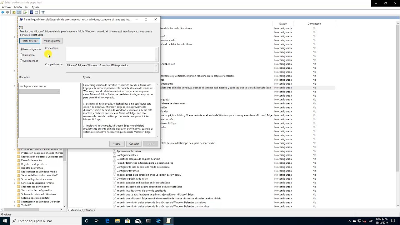 Desactivar Microsoft Edge para que no se ejecute en segundo plano en Windows 10