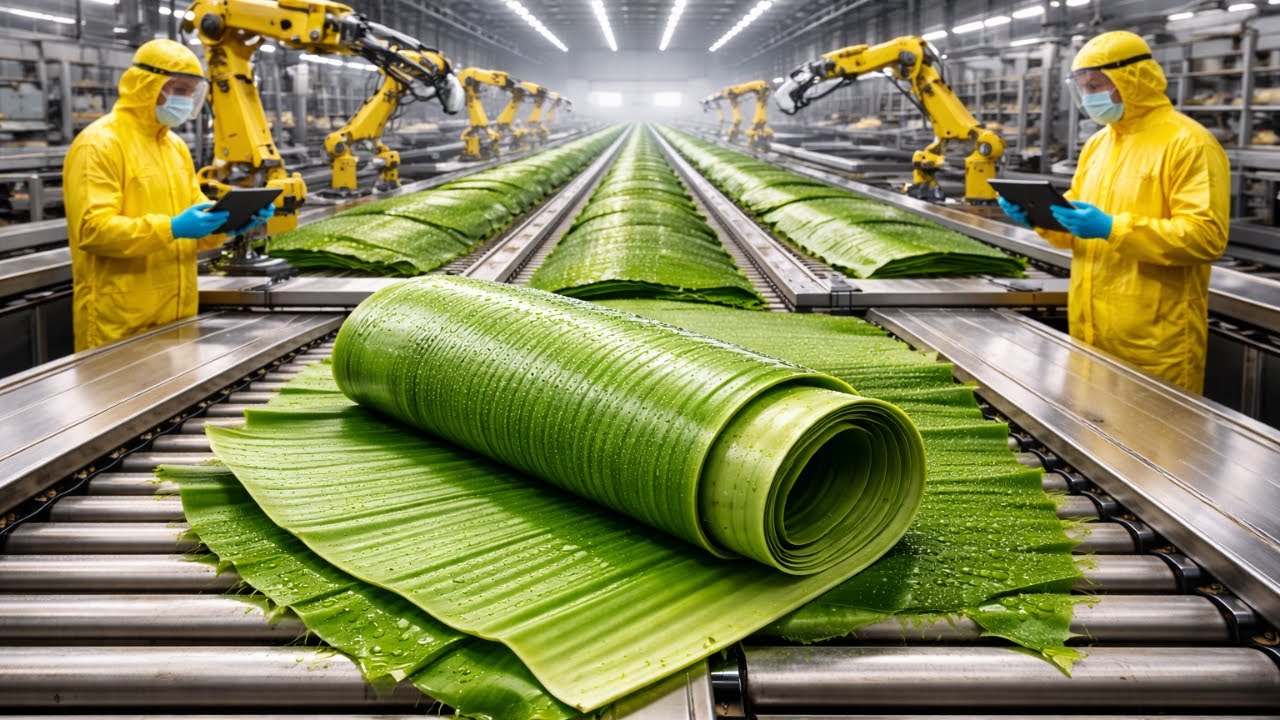 How It's Made: Inside the Largest High-Tech Banana Leaf Processing Factory #fullprocess #factory